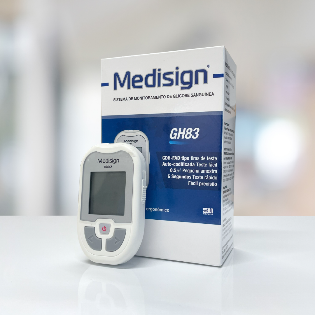 Glicosímetro GH83 + Caixa de Tiras de Glicose - Medisign