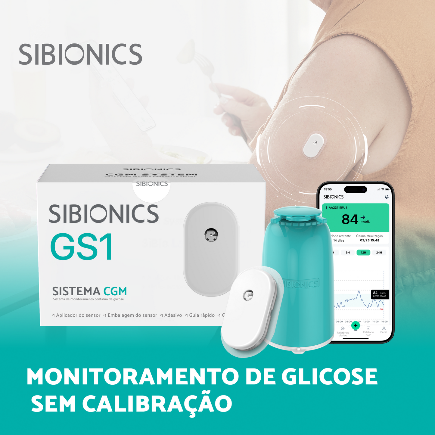 SIBIONICS CGM GS1 - Sistema de monitoramento contínuo de glicose